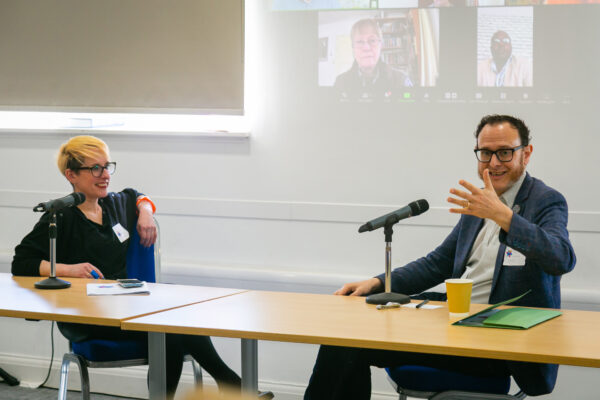 Liberal Judaism CEO Rabbi Charley Baginsky and JW3 CEO Raymond Simonson present a session