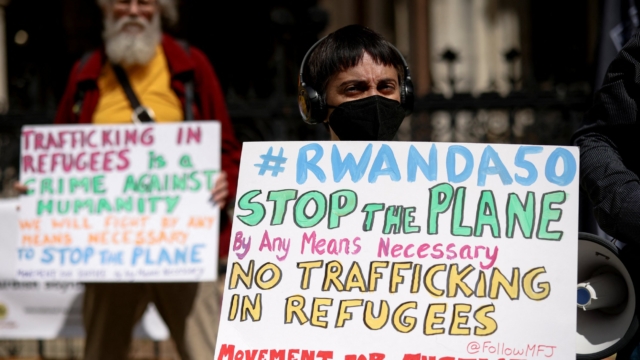 Rwanda flight protests
