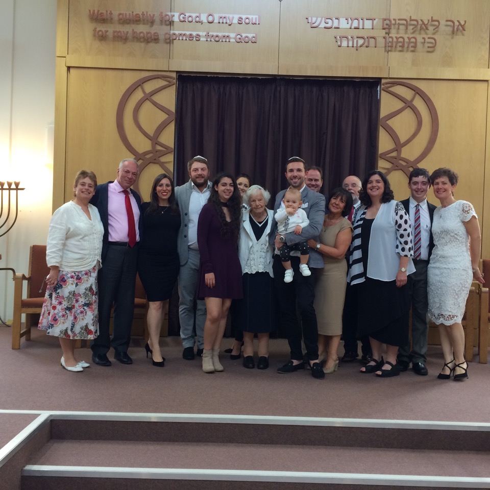 Rabbi Michael Shire with his family, including mum Ruth, at Birmingham Progressive Synagogue