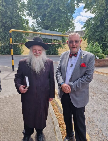 Howard Duckworth (right) with Rabbi Herschel Gluck of the Committee for the Preservation of Jewish Cemeteries in Europe